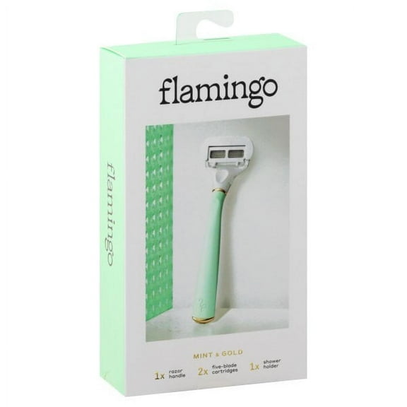 Flamingo Women's Razor Set (Mint & Gold)