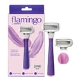 thumbnail image 1 of Flamingo Women's Razor Shaving Set with Razor Handle and 5-Blade Razor Cartridges, Electric Orchid, 4 Piece, 1 of 10