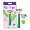 thumbnail image 1 of Flamingo Women's Razor Shaving Set with Razor Handle and 5-Blade Razor Cartridges, Matcha, 4 Piece, 1 of 9