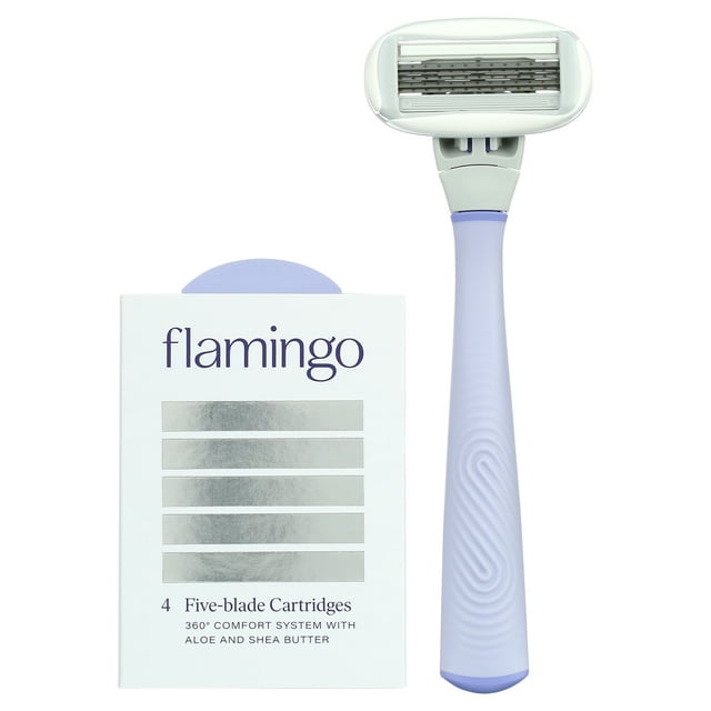 Flamingo Women's Razor Value Pack: 1 Lilac Razor Handle + 5 Razor Blade