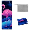 thumbnail image 1 of Flamingo Yoga Mat Towel with Storage Bag, 72.8"x26.8", Ideal for Yoga, Pilates, Fitness - Yoga Blankets,Gym Towel, 1 of 6