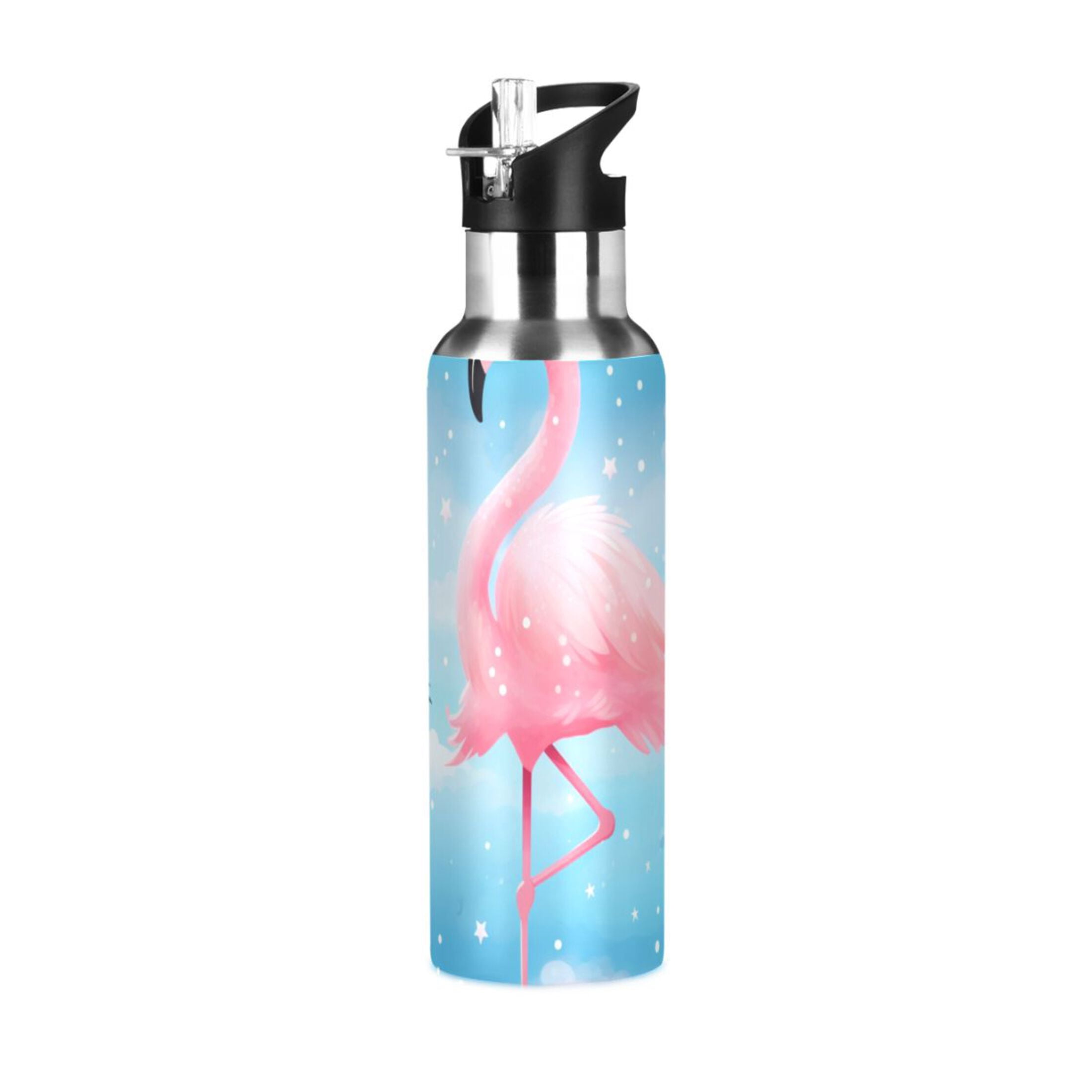 Flamingo and Stars Water Bottles Kids Insulated Thermos Stainless Steel ...