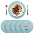 thumbnail image 1 of Flamingo in Blue Black Round Placemats Plate Mats 15 Inch Non-Slip Heat Resistant Washable PVC Set Indoor for Kitchen Dining Table 1PC, 1 of 6