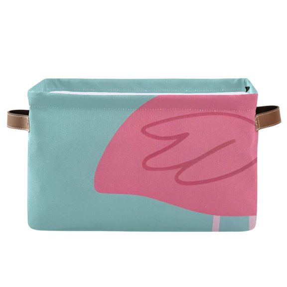 Flamingo in Blue Storage Bins Baskets With Handles Storage Box Clothes Organizer Organization Toys