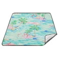 thumbnail image 1 of Flamingo on Green Picnic Blanket Waterproof Beach Blankets Sandproof Large Mat with Storage Bag Camping Grass Travel Hiking Park 78"x78", 1 of 6