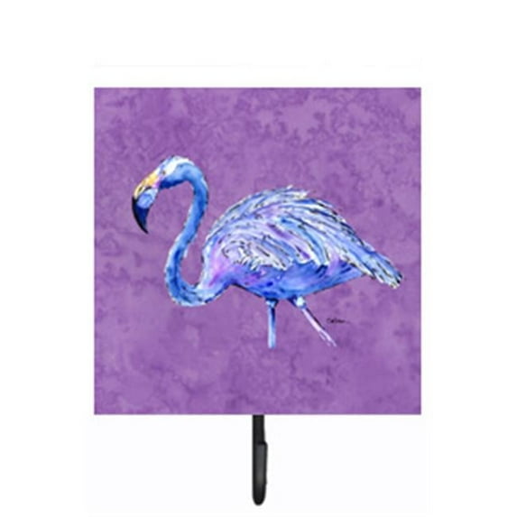 Flamingo on Purple Leash Or Key Holder