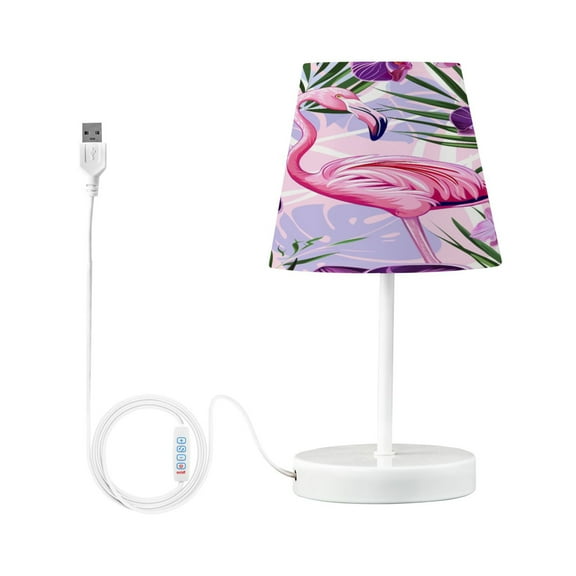 Flamingo with Phalaenopsis Desk Lamp LED Table Nightstand Lamps with 3 Color Temperatures for Home Bedroom Living Room Decor 6x11
