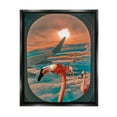thumbnail image 1 of Flamingoes Airplane Window Clouds Animals & Insects Graphic Art Jet Black Framed Art Print Wall Art, 1 of 6