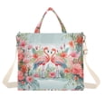 thumbnail image 1 of Flamingoes Flowers Floral Leaves Light Corduroy Tote Bag Handbag Large Messenger Bag Shoulder Crossbody Zipper Bag Purse, 1 of 8