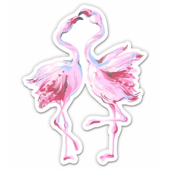 Flamingos - 3" Vinyl Sticker - For Car Laptop Water Bottle Phone - Waterproof Decal