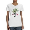 thumbnail image 1 of Flamingos And Palm Trees T-Shirt Women -Smartprints Designs, Female 3X-Large, 1 of 4