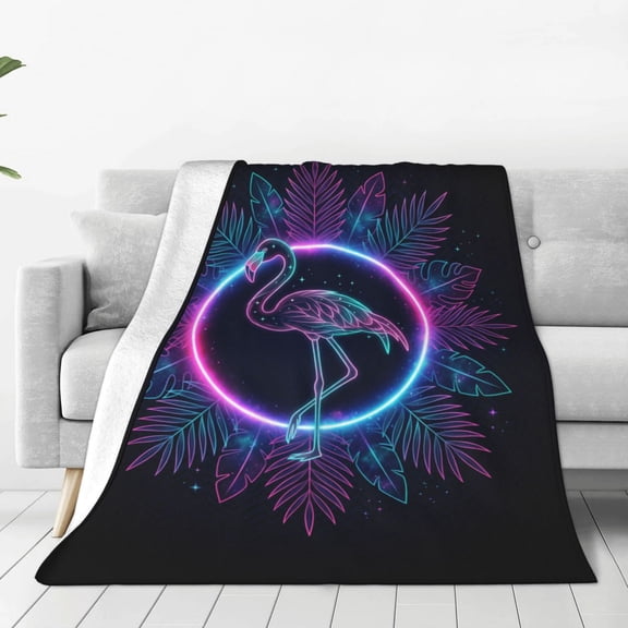 Flamingos Blanket, Ultra Soft Warm Fleece Throw Blanket, Decorative Blanket for Bed, Sofa, Couch, Chair, Car, Bedroom 50x40