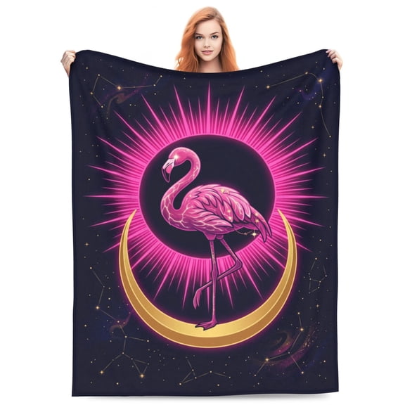 Flamingos Blanket, Ultra Soft Warm Fleece Throw Blanket, Decorative Blanket for Bed, Sofa, Couch, Chair, Car, Bedroom 50x40
