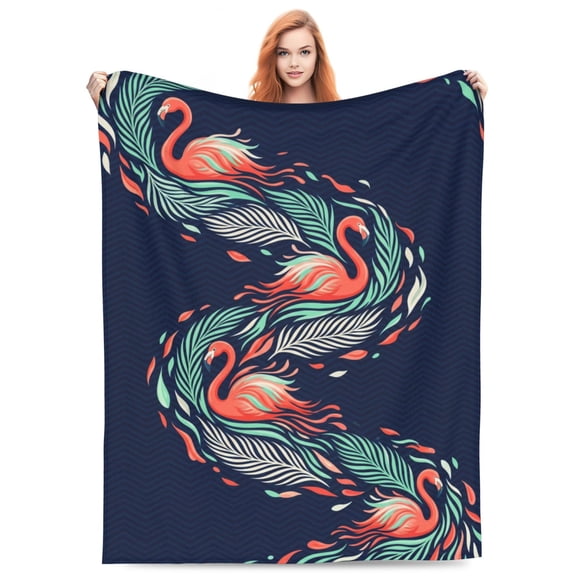 Flamingos Blanket, Ultra Soft Warm Fleece Throw Blanket, Decorative Blanket for Bed, Sofa, Couch, Chair, Car, Bedroom 50x40