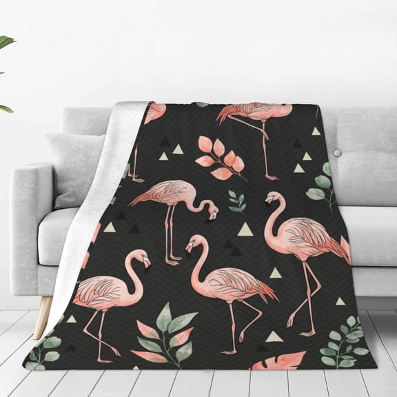 Flamingos Blanket, Ultra Soft Warm Fleece Throw Blanket, Decorative Blanket for Bed, Sofa, Couch, Chair, Car, Bedroom 50x40