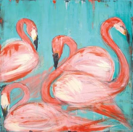 Flamingos Canvas Art - Melissa Lyons (24 x 24)