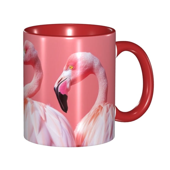 Flamingos Coffee Mug Fun Custom Ceramic Mugs 11oz Red
