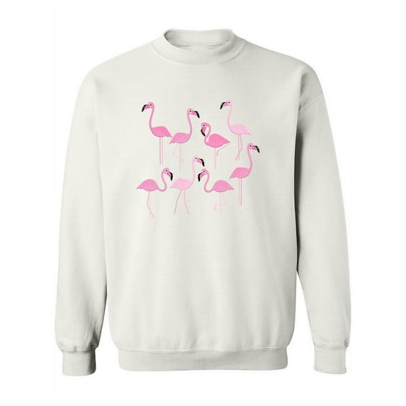 Flamingos Crew. Sweatshirt Women -Image by Shutterstock, Female Small