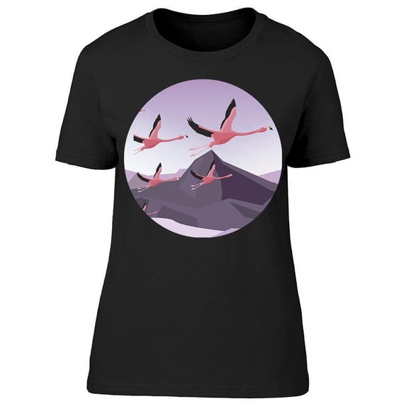 Flamingos Flying, Landscape T-Shirt Women -Image by Shutterstock, Female Small