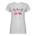 thumbnail image 1 of Flamingos In Love Design Shaped T-Shirt Women -Image by Shutterstock, Female Medium, 1 of 2