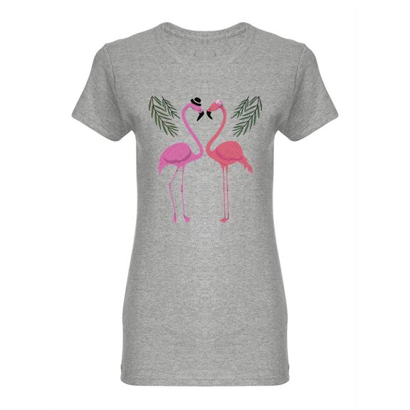 Flamingos In Love Design Shaped Tee Women's -Image by Shutterstock