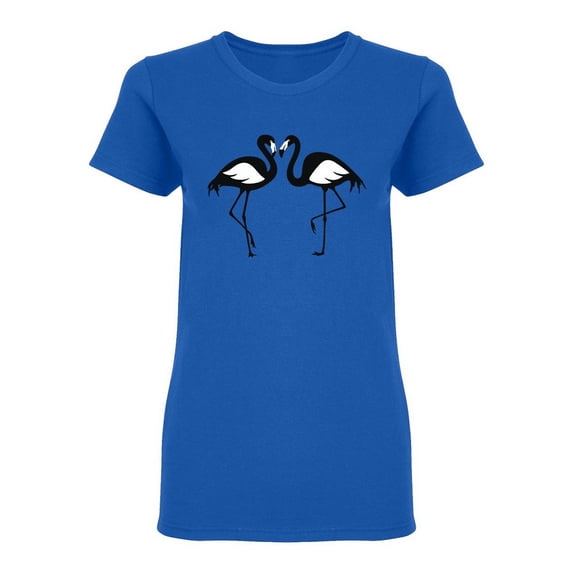 Flamingos Pair Shaped T-Shirt Women -Image by Shutterstock, Female Large