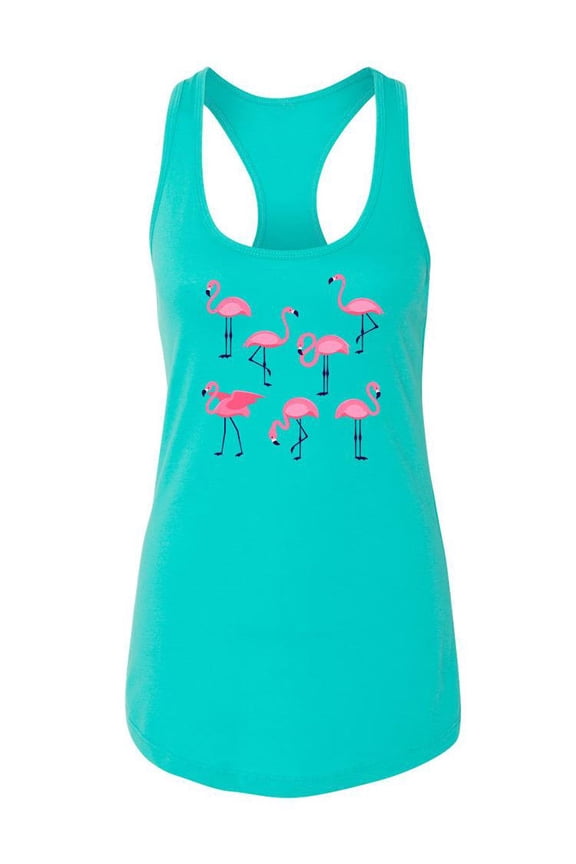 Flamingos Racerback Tank Women -SPIdeals Designs, Female Medium