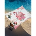 thumbnail image 1 of Flamingos Rose Sun Shade Sail 8' x 10', Pink Watercolor Floral Spring Nature Rectangle Outdoor Sunshade Canopy, Waterproof UV Block Patio Covers for Garden Yard Beach, 1 of 9