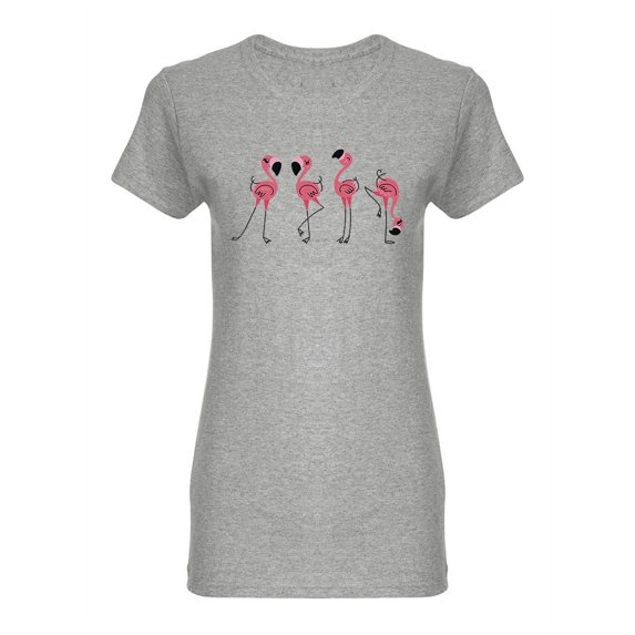 Flamingos Set Shaped T-Shirt Women -Image by Shutterstock, Female Medium