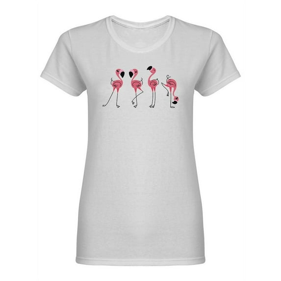 Flamingos Set Shaped T-Shirt Women -Image by Shutterstock, Female Small