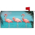thumbnail image 1 of Flamingos Standing in Clear Blue Sea Mailbox Cover Magnetic Mailbox Wrap Post Box Cover Décor 25.5x21 in, 1 of 6