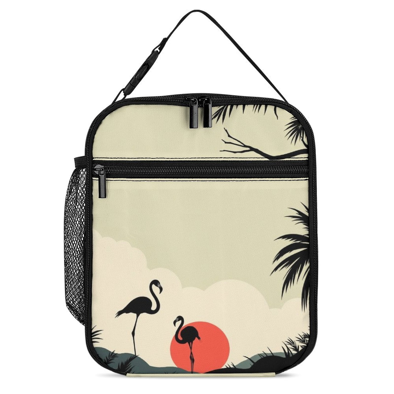 Flamingos Sunset Palms Lunch Bag Insulated Meal Bag Reusable Lunch Box ...