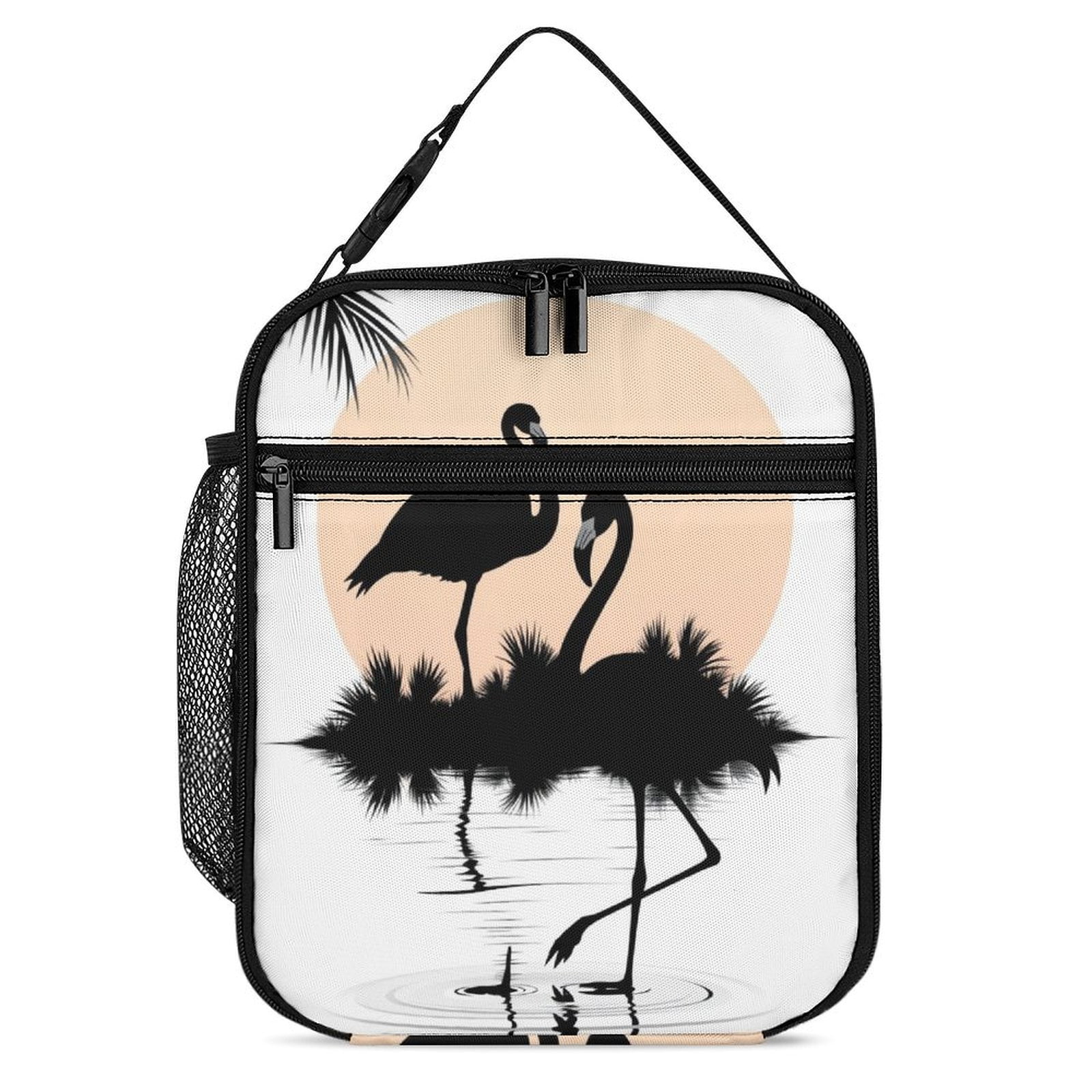 Flamingos Sunset Silhouette Lunch Bag Insulated Portable Lunch Box Tote ...