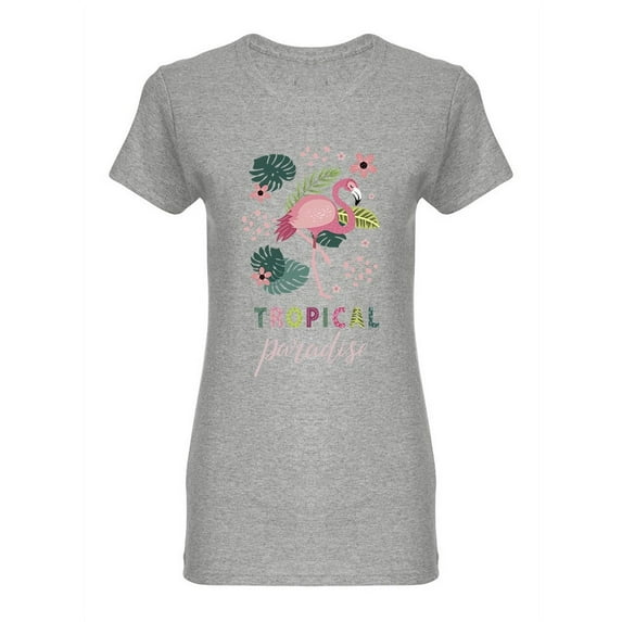 Flamingos Tropical Paradise Shaped T-Shirt Women -Image by Shutterstock, Female XX-Large
