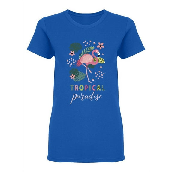 Flamingos Tropical Paradise Shaped T-Shirt Women -Image by Shutterstock, Female x-Large