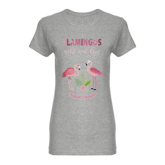 Flamingos Wild And Free Shaped T-Shirt Women -Image by Shutterstock, Female Large