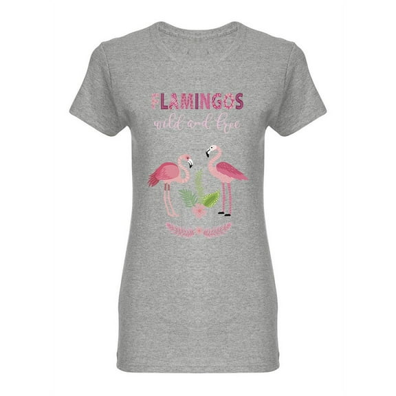 Flamingos Wild And Free Shaped T-Shirt Women -Image by Shutterstock, Female x-Large