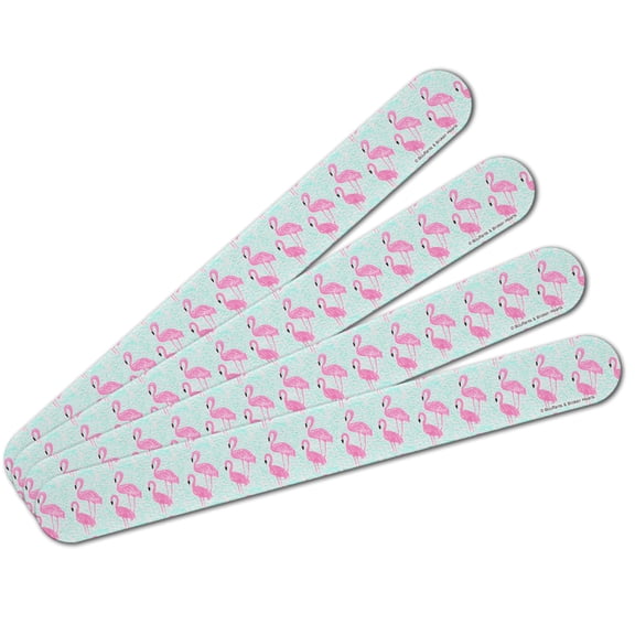 Flamingos and Waves Double-Sided Nail File Emery Board Set 4 Pack