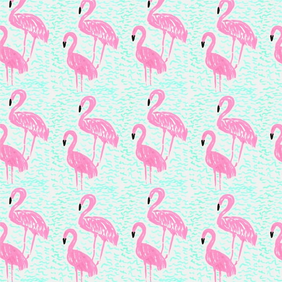 Flamingos and Waves Premium Roll Gift Wrap Wrapping Paper
