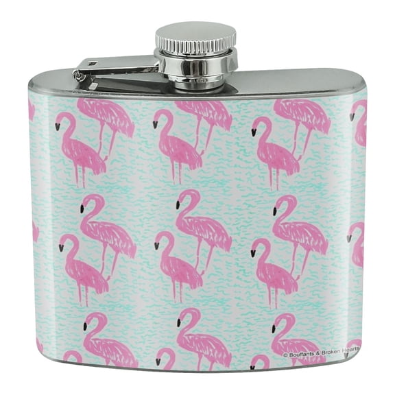 Flamingos and Waves Stainless Steel 5oz Hip Drink Kidney Flask
