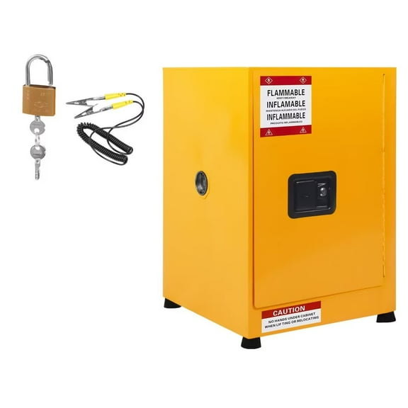 Flammable Cabinet 17" x 17" x 18", Galvanized Steel Safety Cabinet, Flammable Liquids Storage Cabinet, Fireproof Leakproof Cabinet for Commercial Industrial and Home Use