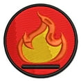 thumbnail image 1 of Flammable Fire Icon Applique Multi-Color Embroidered Iron-On Patch - 2.5 Inch Small, 1 of 5