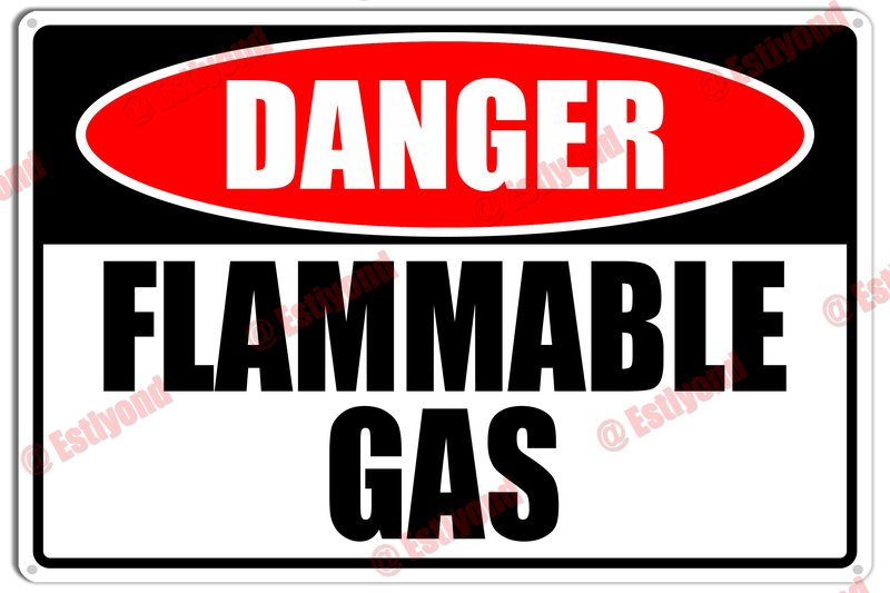 Flammable Gas Caution Warning Notice Aluminum Metal Sign 8"X12 ...