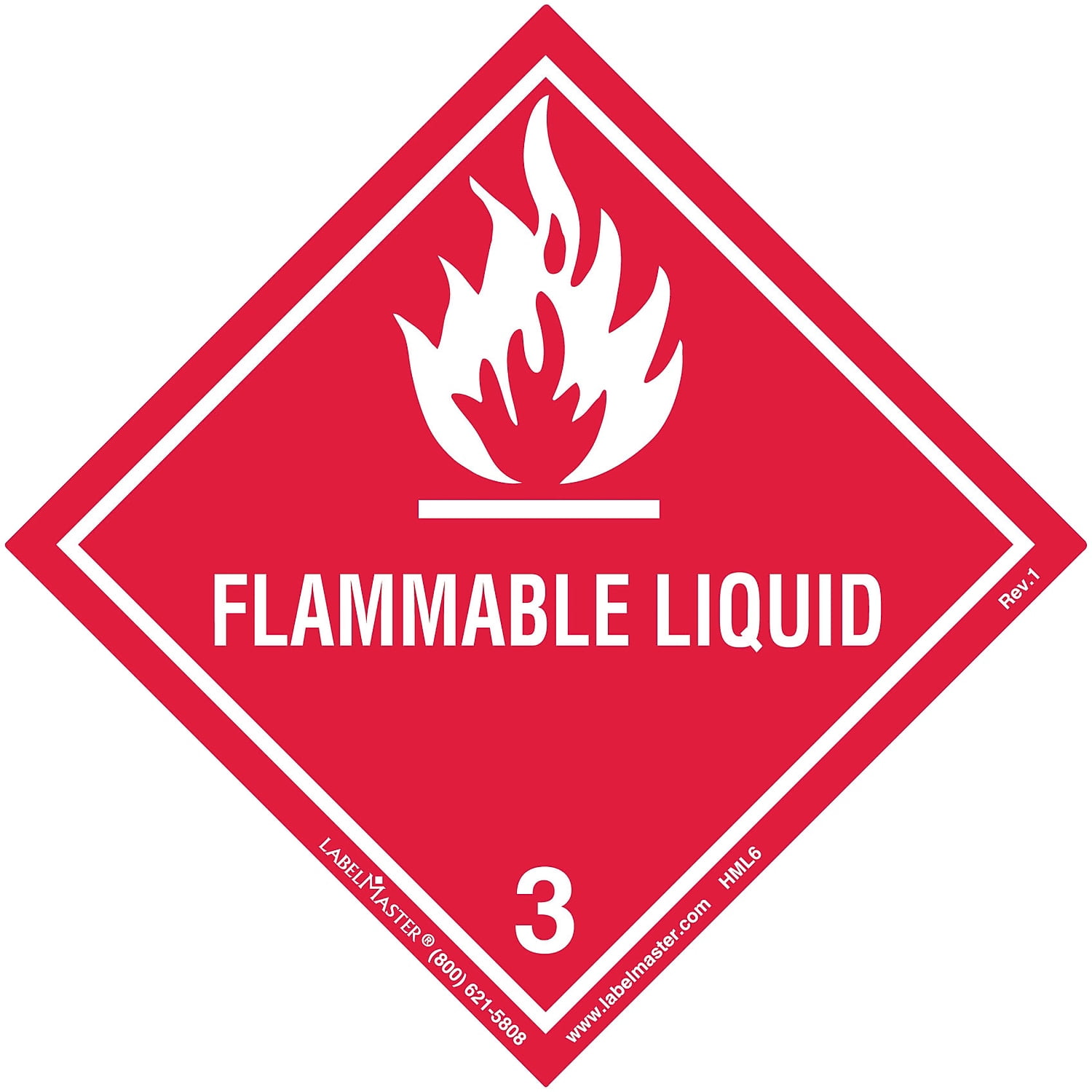 Flammable Liquid Label Worded Paper Roll of 500 (HML6) - Walmart ...