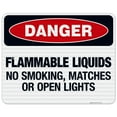 thumbnail image 1 of Flammable Liquids No Smoking, Matches Or Open Lights Sign, OSHA Danger Sign, 24x30 Reflective Aluminum EGP, 1 of 1