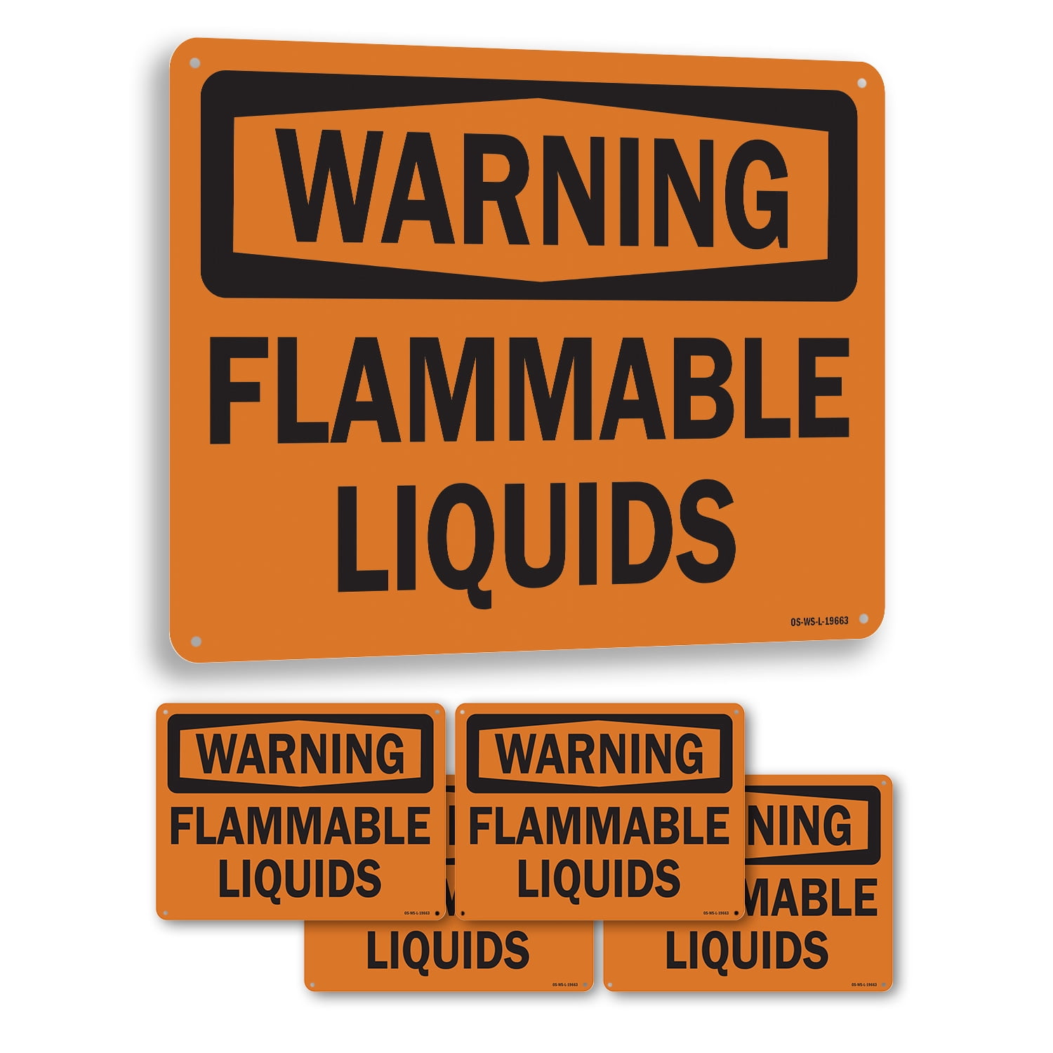 Flammable Liquids OSHA Warning Rigid Plastic Sign 18 Inch x 12 Inch - 5 ...