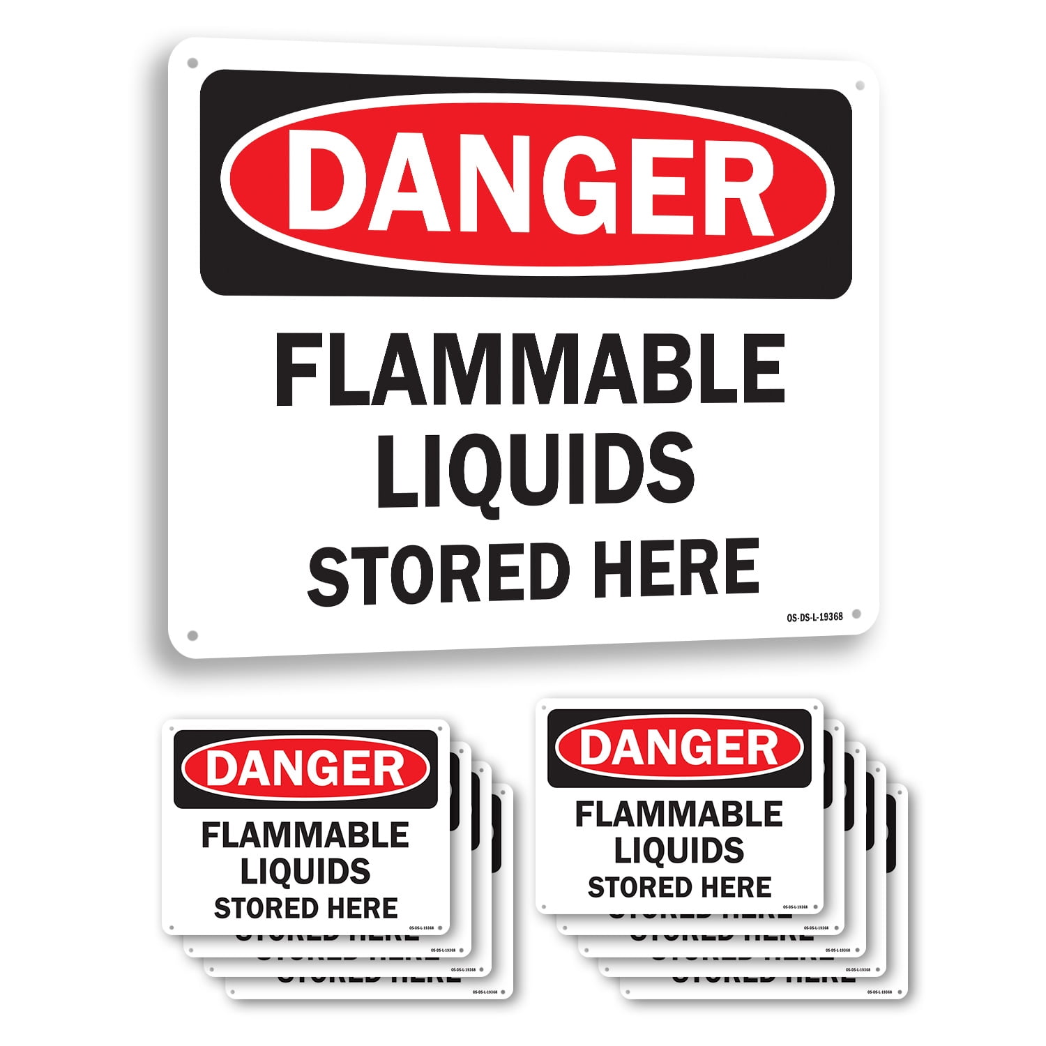 Flammable Liquids Stored Here OSHA Danger Aluminum Sign 18 Inch x 12 ...