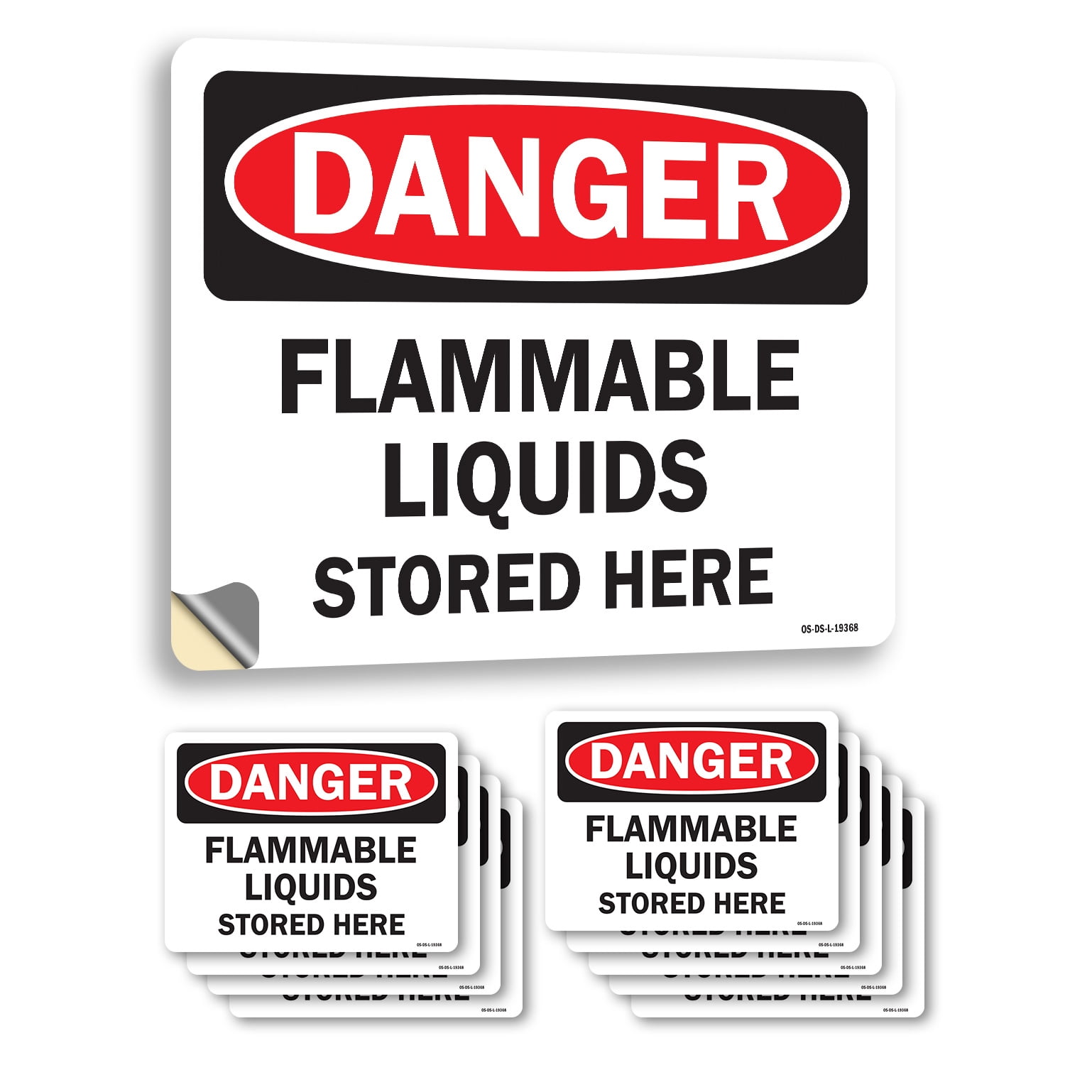 Flammable Liquids Stored Here OSHA Danger Vinyl Decal Label 18 Inch x ...