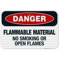thumbnail image 1 of Flammable Material No Smoking Or Open Flames Sign, OSHA Danger Sign, 12x18 Reflective Aluminum EGP, 1 of 1