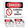 thumbnail image 1 of Flammable No Smoking OSHA Danger Vinyl Decal Label 7 Inch x 5 Inch - 10 Pack, 1 of 6